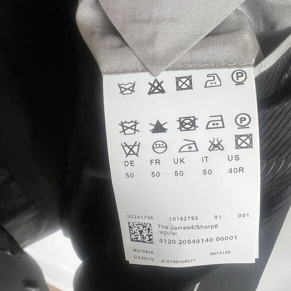 Hugo Boss Blazer The James 4 Guabello Super 120 Men's 40R Virgin Wool Sport Coat - Picture 9 of 13